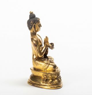 19th Chinese Antique/Vintage Gilt Bronze Figure Of Buddha 2