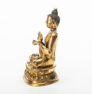 19th Chinese Antique/Vintage Gilt Bronze Figure Of Buddha 4