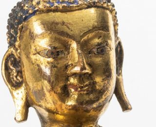 19th Chinese Antique/Vintage Gilt Bronze Figure Of Buddha 6