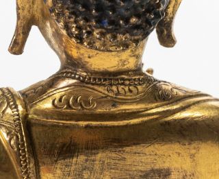 19th Chinese Antique/Vintage Gilt Bronze Figure Of Buddha 9
