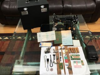 1948 Singer 221 Feather Weight Sewing Machine With Antique Collectible