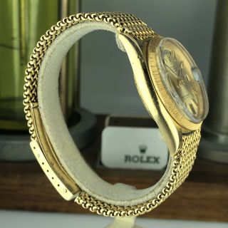 1967 Vintage Rare Rolex Day Date 1807 Solid 18k Yellow Gold W Unique Bracelet 6