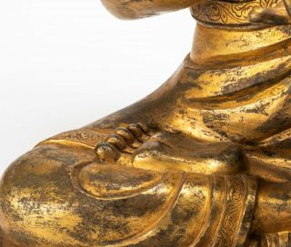 A Large Chinese Antique/Vintage Gilt Bronze Figure Of Buddha 5