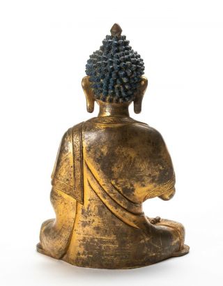 A Large Chinese Antique/Vintage Gilt Bronze Figure Of Buddha 7