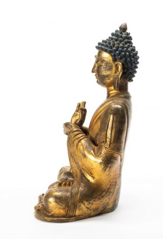 A Large Chinese Antique/Vintage Gilt Bronze Figure Of Buddha 9