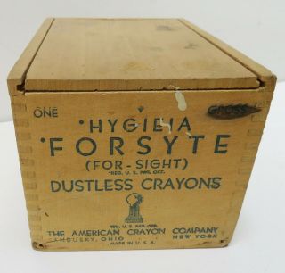 Vintage Dovetailed Wood Box Of Classroom Chalk Hygieia Forsyte