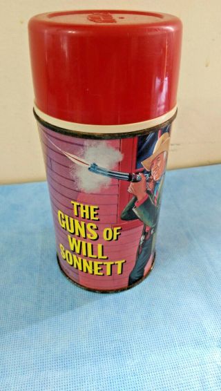1968 The Guns Of Will Sonnett Metal Lunch Box Thermos 2839 Thomas/spelling Prod