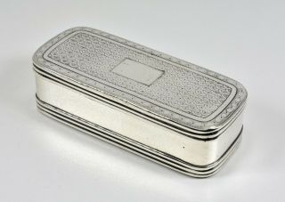 Antique English Georgian Solid Silver Snuff Box,  (matthew Linwood,  1812)