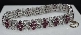 $21,  500 Vintage Diamond G/vs & Ruby 11.  43ct 18k 35.  6gr Fluer De Lis Bracelet - $99
