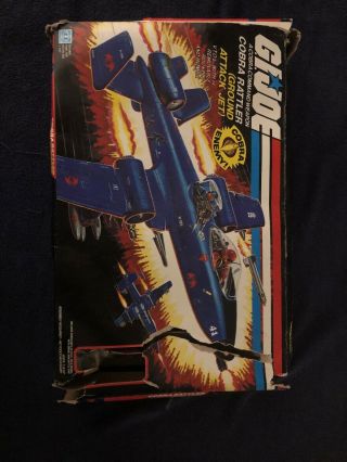 Gi Joe 1984 Cobra Rattler Jet Complete W/ Box Pilot Blueprints Vintage Hasbro