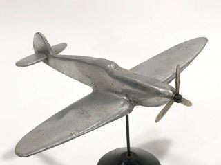 Wwii Trench Art Airplane Model Raf Spitfire Aluminum Deco Metal Display Mascot
