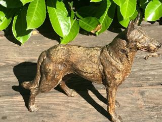 Vintage Hubley German Shepherd Door Stop Cast Iron 4