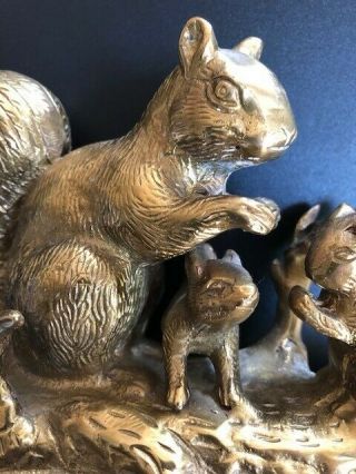 Vintage Solid Brass Squirrel Family Circa 1960 