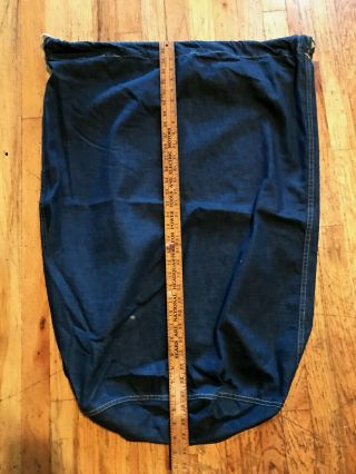 1930s 40s Usn Vintage U.  S.  Denim Wwii Large Duffel Bag Navy Laundry Bag