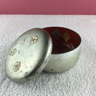Vintage Japanese Lacquer And Mother Of Pearl Trinket Box