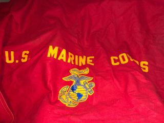 World War Ii Us Marine Corps Red Felt Banner Or Blanket Size 80 X 70
