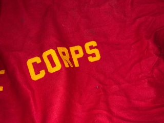 World War II US MARINE CORPS Red Felt Banner Or Blanket Size 80 X 70 4