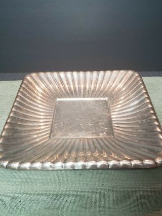 Vintage Sterling Silver Reed Barton Tray 8 1/2 Inches 13.  7 Ounces Scrap? Ruffled 2