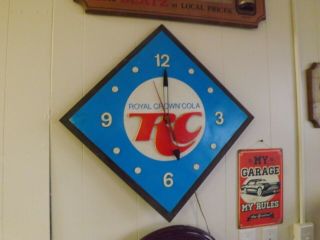 Vintage Rc Royal Crown Cola Diamond Pam Clock Soda Cola Gas Oil