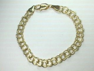 Gorgeous 14k Yellow Gold Charm Bracelet Starter Bracelet.  6 ".  9.  5gm.