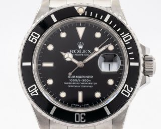 RARE Vintage Rolex Ref.  168000 Submariner Date R w/ Box and Papers 6