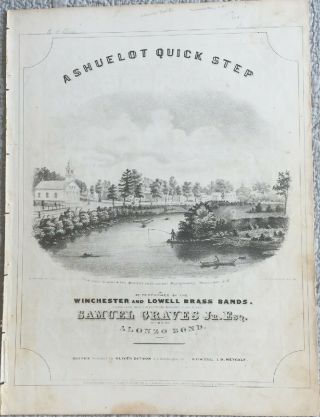 Winchester Nh 1846 Ashuelot Quick Step Ashuelot River Lithograph Sheet Music