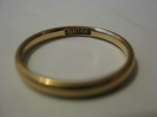 Antique 14K Gold Ostby & Barton Wedding Band - Size 7.  25/.  6875 - TITANIC Related 3