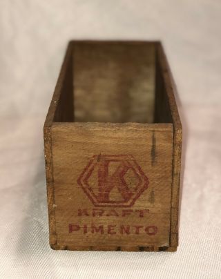 Antique Kraft Pimento Cheese Box Wooden Wood 10” Drawer Patent Dec 2 1919 2