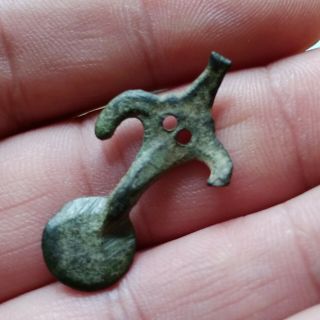 Ancient Celtic Bronze Pendant Amulet w/Sword & Shield 3