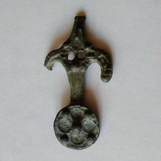 Ancient Celtic Bronze Pendant Amulet w/Sword & Shield 4