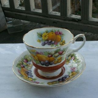 Vintage Porcelain Tea Cup & Saucer Set Royal Albert Country Fayre Dorset Fruits