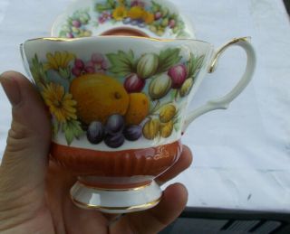 Vintage Porcelain Tea Cup & Saucer SET Royal Albert Country Fayre Dorset Fruits 2