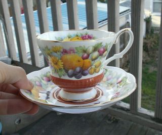 Vintage Porcelain Tea Cup & Saucer SET Royal Albert Country Fayre Dorset Fruits 5