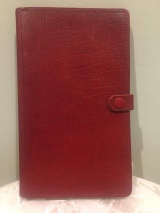 Rare Vintage Filofax Travelfax Calf Leather Made In England Red Euc