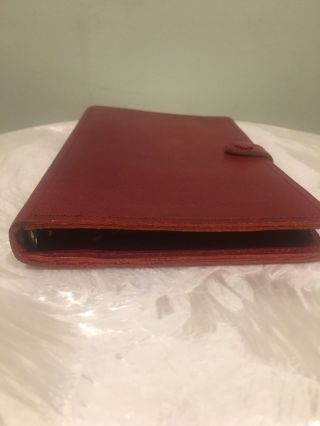Rare Vintage Filofax Travelfax Calf Leather Made In England Red EUC 5