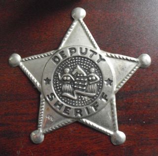 Vintage 1950s Thin Tin Childrens Badge Deputy Sheriff