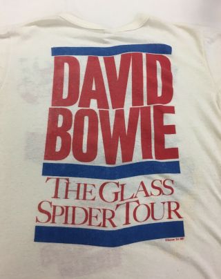 Vintage David Bowie The Glass Spider Tour 1987 Concert T - Shirt Size Large 5