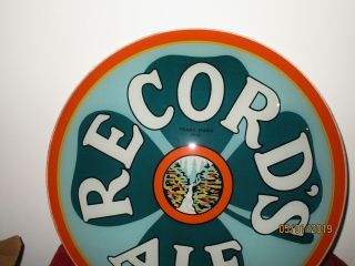 Rare 1934 Record ' s Ale Brewery reverse paint on glass Beer Sign Watkins Glen,  NY 2