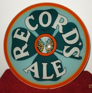 Rare 1934 Record ' s Ale Brewery reverse paint on glass Beer Sign Watkins Glen,  NY 3