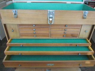 Gerstner & Sons Machinist Tool Box W62 Walnut Chest & E495 Base Set Vintage LOOK 4