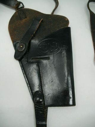Vintage US Military Leather 1911 Shoulder Holster Pistol Hunter Corp 7791527 2