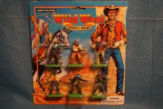 1996 Britains Wild West Cowboy & Indians Toy Figure Set 7502 6pc Set