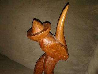 Vintage Hand Carved Wood Sculpture Signed J.  Pinal 3