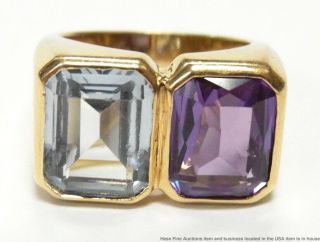 18k Gold Syn Spinel Color Change Sapphire Ring Ladies Vintage Retro Deco Sz3.  25