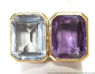18k Gold Syn Spinel Color Change Sapphire Ring Ladies Vintage Retro Deco Sz3.  25 3