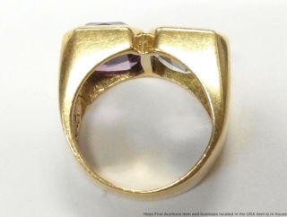 18k Gold Syn Spinel Color Change Sapphire Ring Ladies Vintage Retro Deco Sz3.  25 6