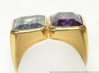 18k Gold Syn Spinel Color Change Sapphire Ring Ladies Vintage Retro Deco Sz3.  25 7