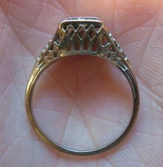 18k Antique Vintage Art Deco Filigree Old European Cut Diamond Engagement Ring