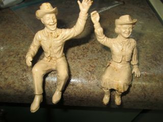 Vintage Roy Rogers And Dale Evans Rubber Cowboy Toy Figurine Sitting