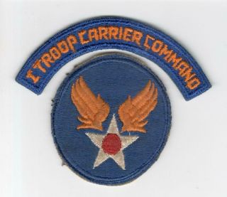 Ww 2 Us Army Force 1st Troop Carrier Command Patch & Tab Inv M589